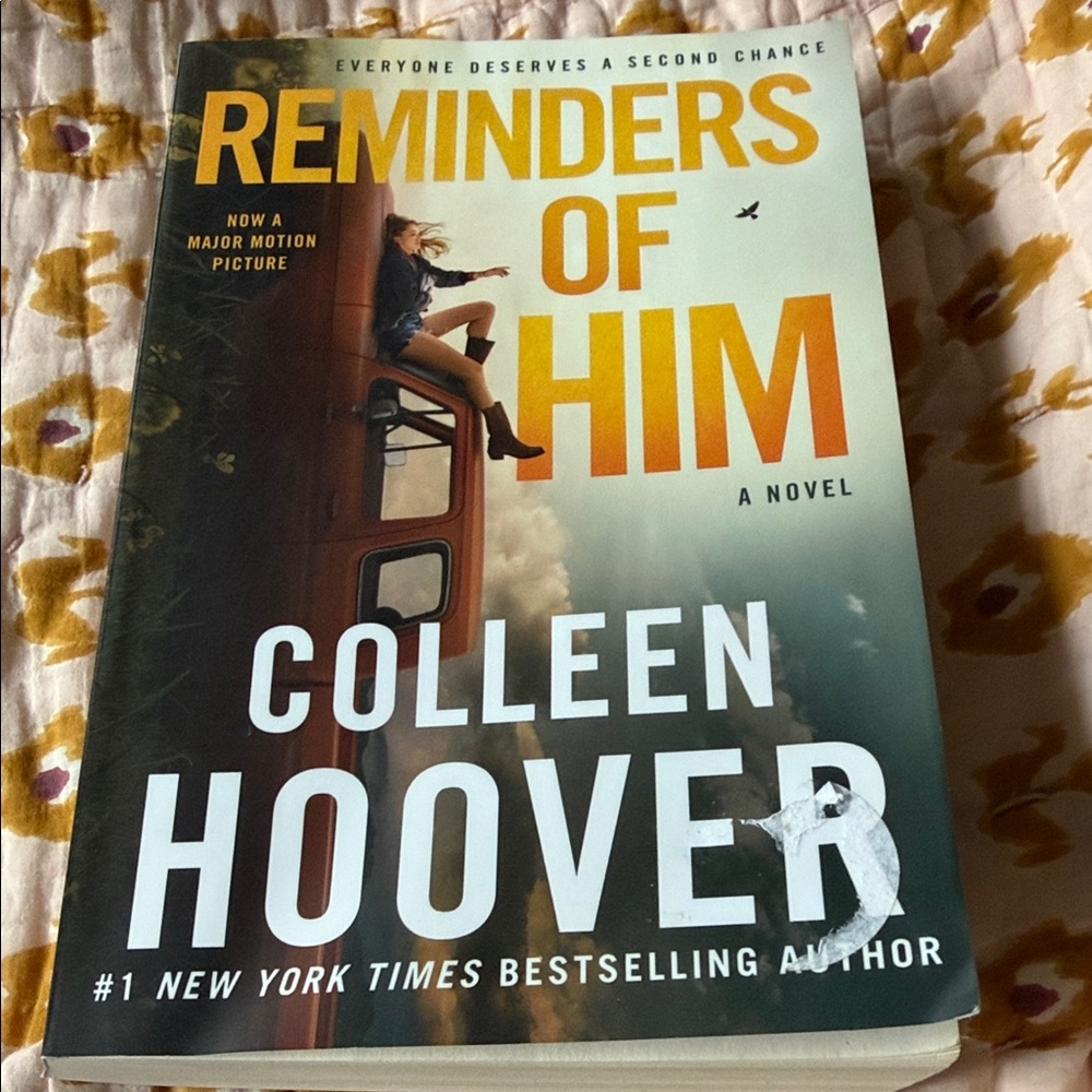 Reminders of Him by Colleen Hoover - Paperback Novel - Yellow/Orange/White